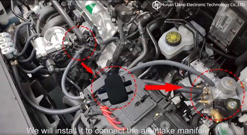 3-1install vacuum hose to connect the air intake manifold,MAP sensor and pressure reducer