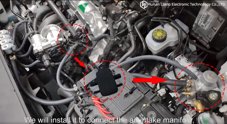 Latest company Cases about 3-1install vacuum hose to connect the air intake manifold,MAP sensor and pressure reducer