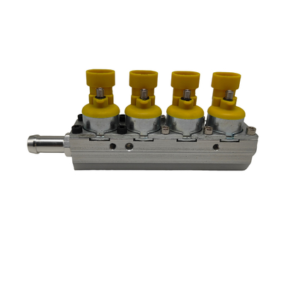 Yellow Silver Rail Injector Professional Tested For 4 Cylinder CNG Or LPG Cars