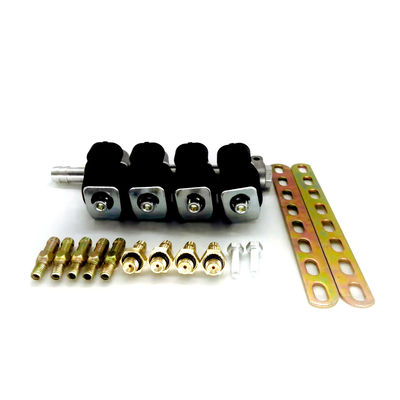 Good price LN-LIG1 LPG CNG Injector Rail For 4 Cylinder 2 Ohm Or 3 Ohm Black GPL GNV Rail  Injectors online
