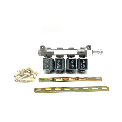LPG CNG Fuel Injection System 2 Ohm Or 3 Ohm Grey Injector Rail for Autogas
