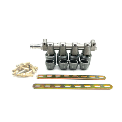 LPG CNG Fuel Injection System 2 Ohm Or 3 Ohm Grey Injector Rail for Autogas