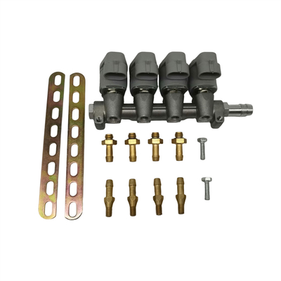 Grey Injector Rail For LPG/CNG With 2 Ohm Resistance Professional Test For CNG Or LPG 4 Stroke Cars