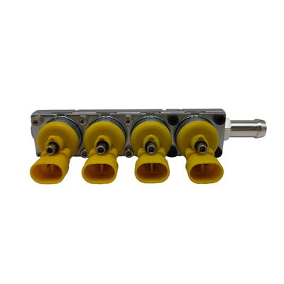 Yellow Silver Rail Injector Professional Tested For 4 Cylinder CNG Or LPG Cars