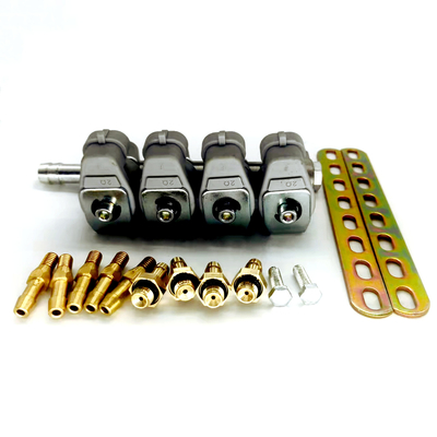 High Performance 4 Cylinder Grey LPG CNG Injector Rail For Fuel Gas Injection System