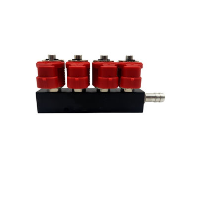Good price 2 Ohm 4 Cylinder Red Coil LPG CNG Rail Injector Anti Corrosion For Autogas Kits online